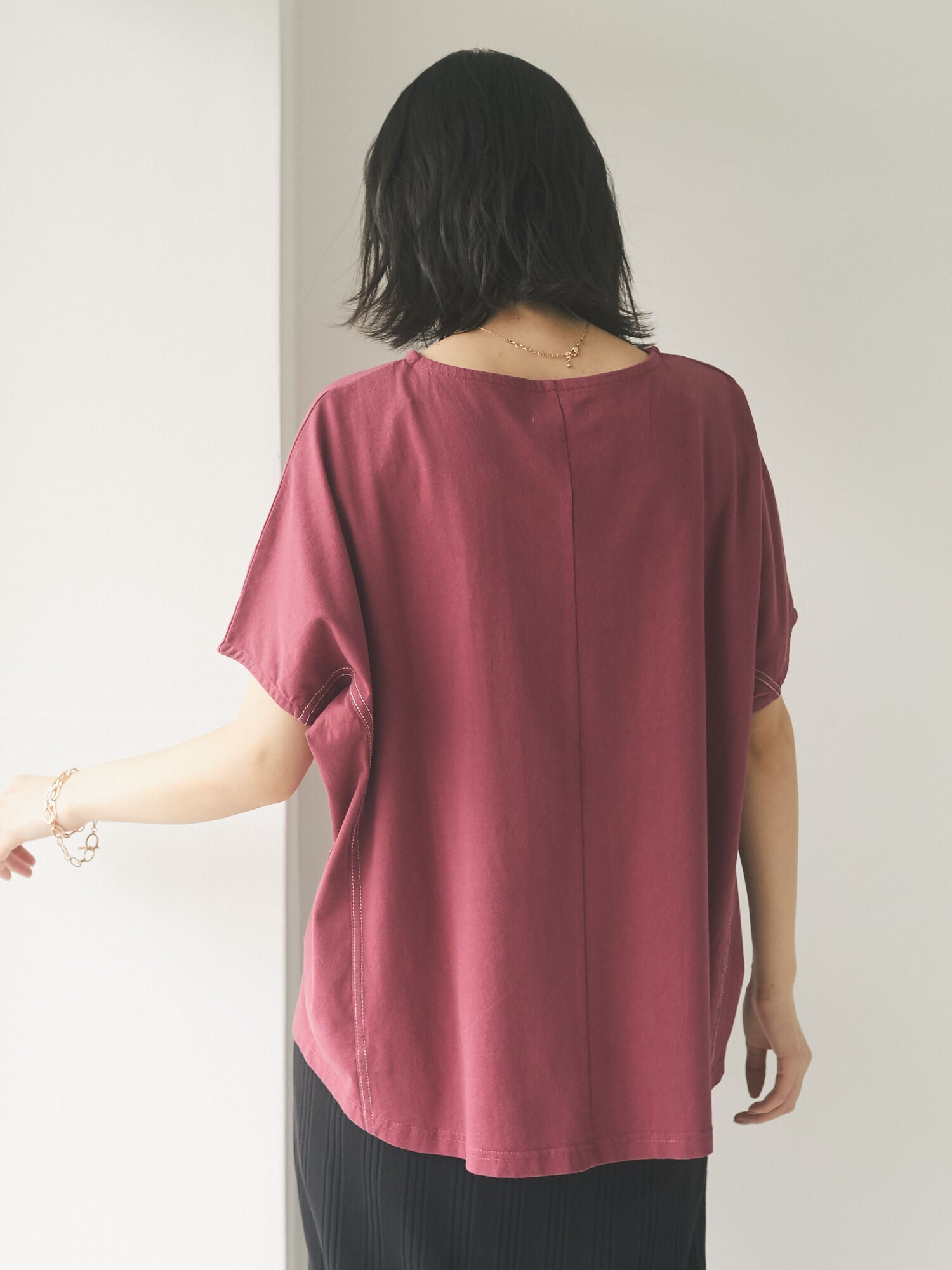 Rachel Color Stitch Dolman T-shirt