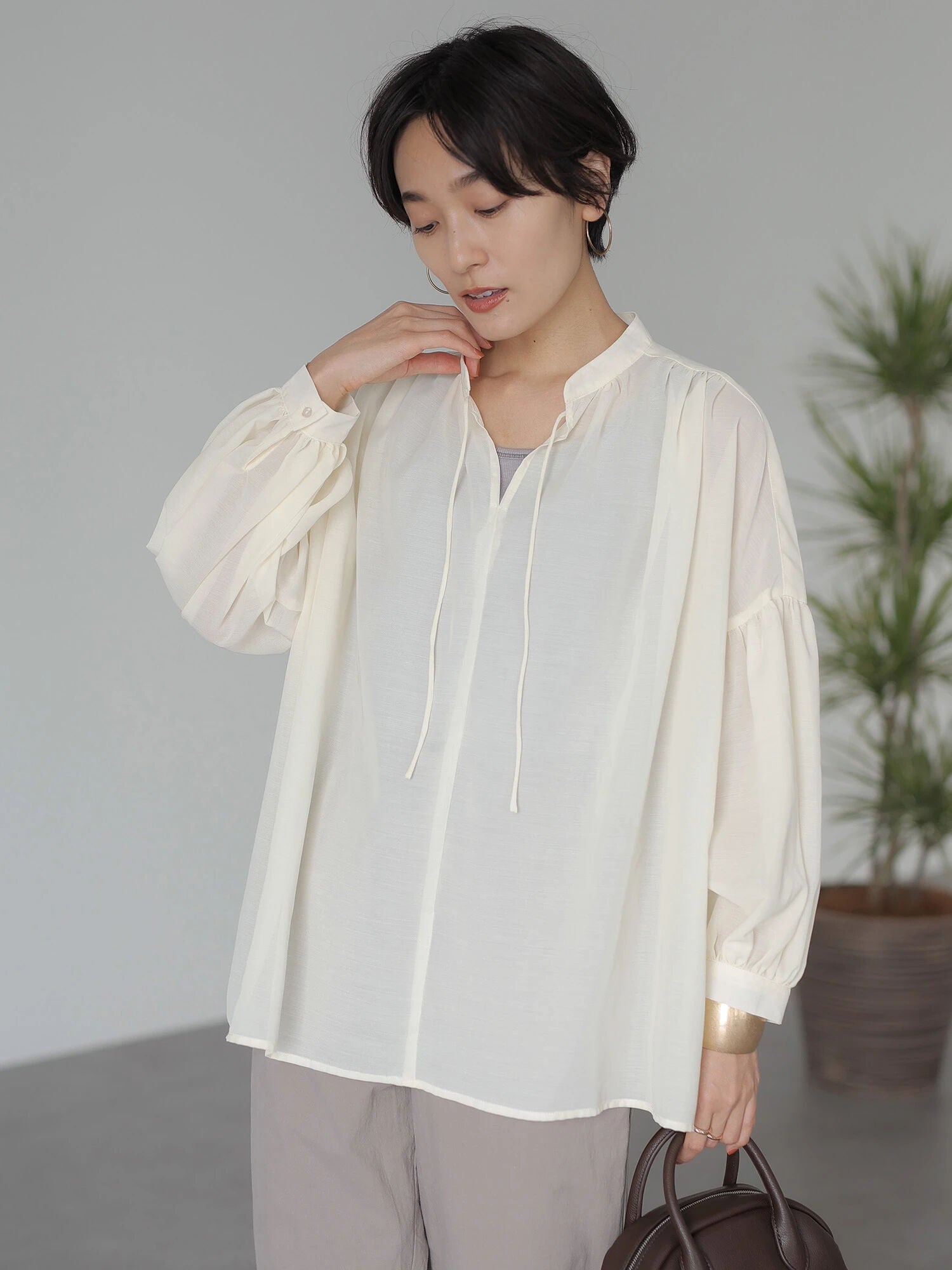 Chloe Gathered Sleeve Blouse