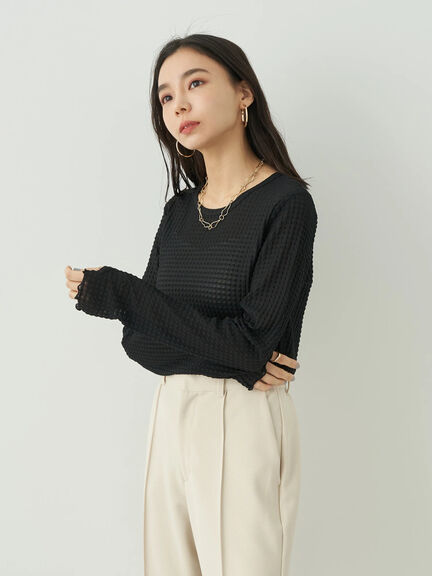 Avege Sheer Crew Neck Pullover