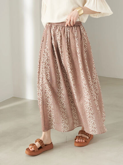 Rok flare Etna Pattern Gathered Skirt