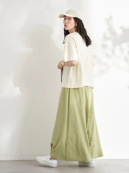 Mecca Linen Blend Flare Skirt