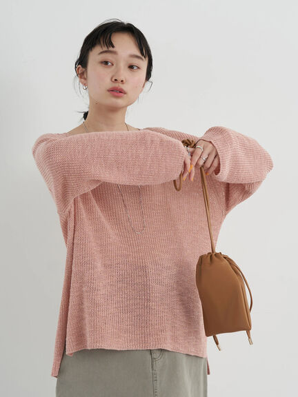 Leanore Slab V-neck Knit Pullover