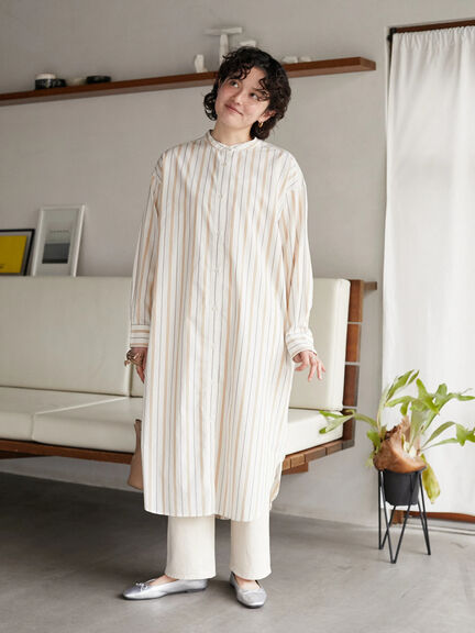 Sugi Band Collar Shirt Dress