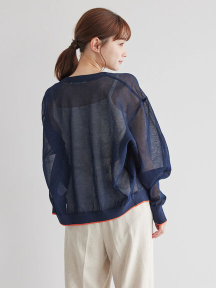 Yusa V-neck Sheer Cardigan