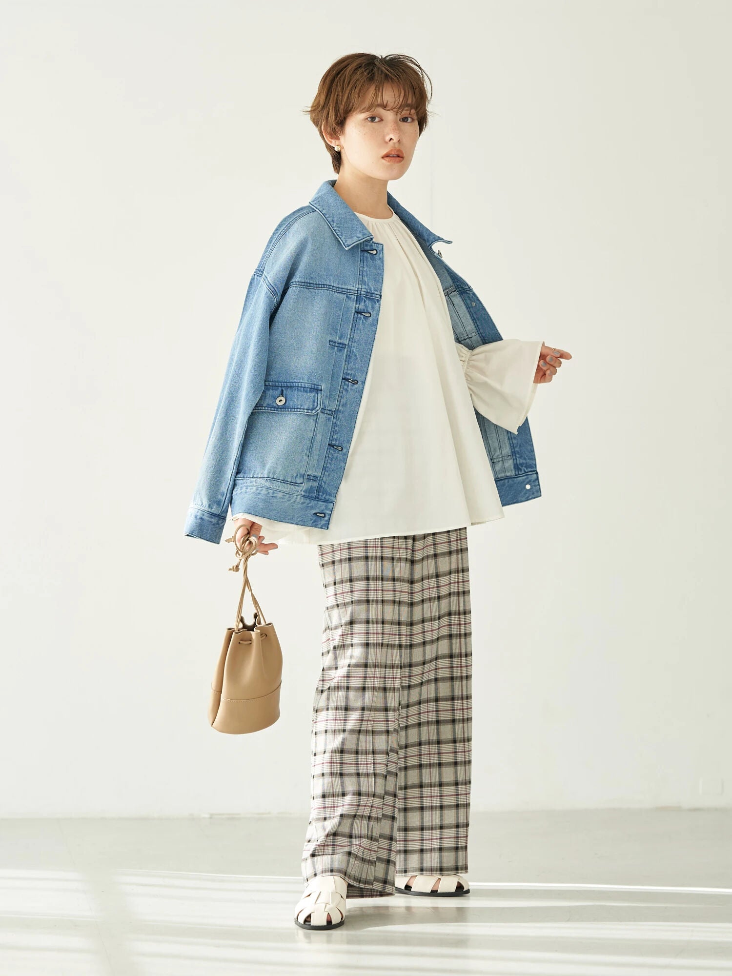 Keito Plaid Wide Pants