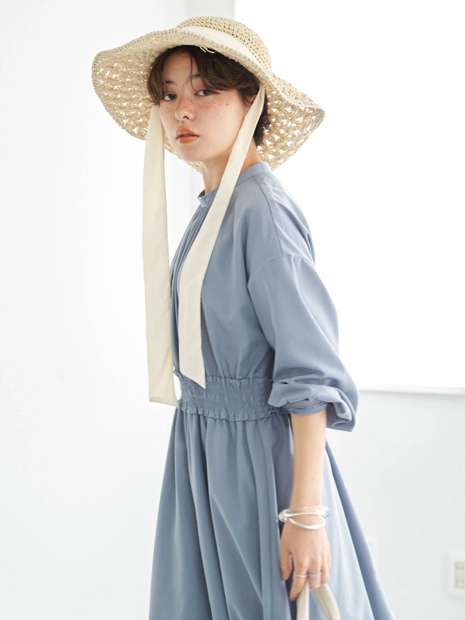 Kameko Shirring Gather Dress