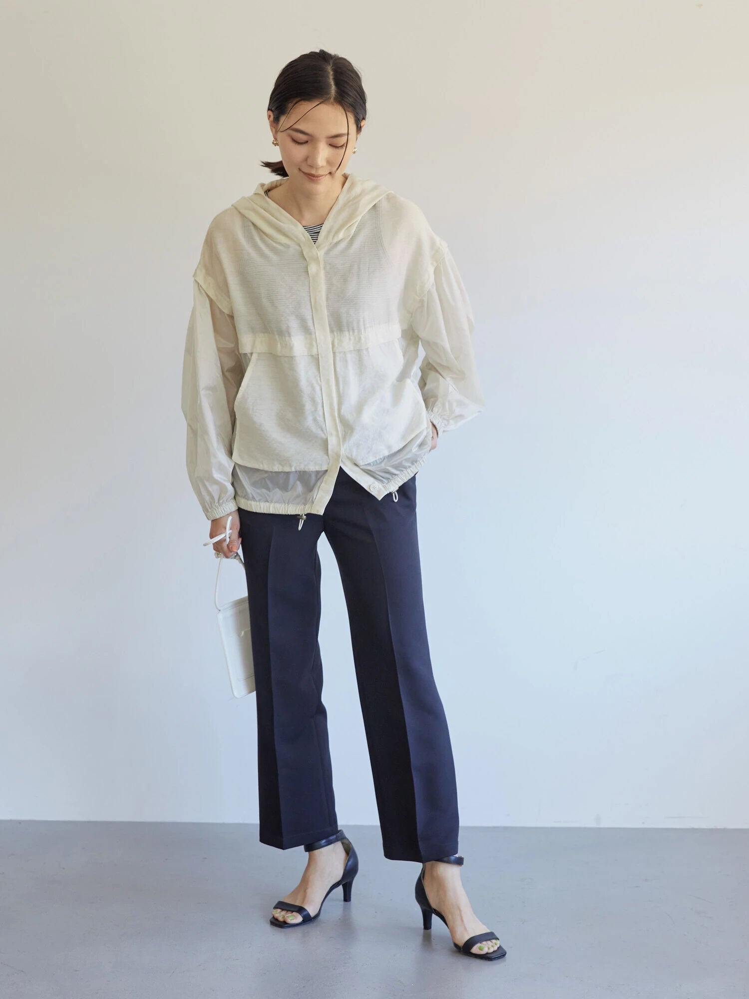 Oriel Switching Hooded Blouson