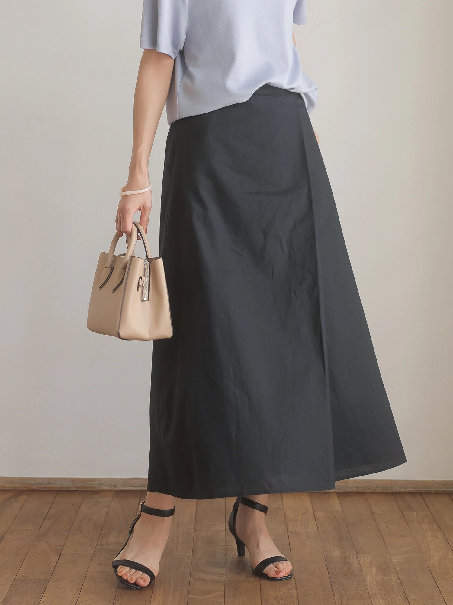 Elena Linen Flared Skirt