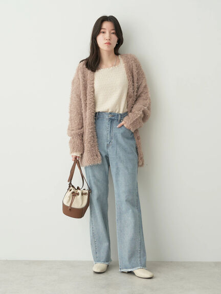 Gusset Loose Denim Pants