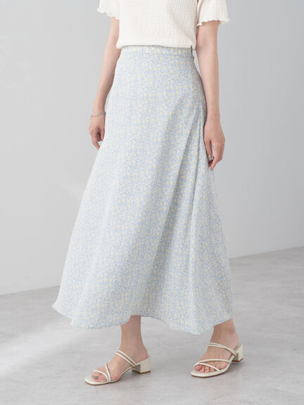 Hanano Flower Print Flared Skirt