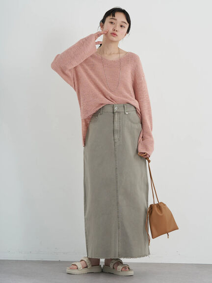 Leanore Slab V-neck Knit Pullover