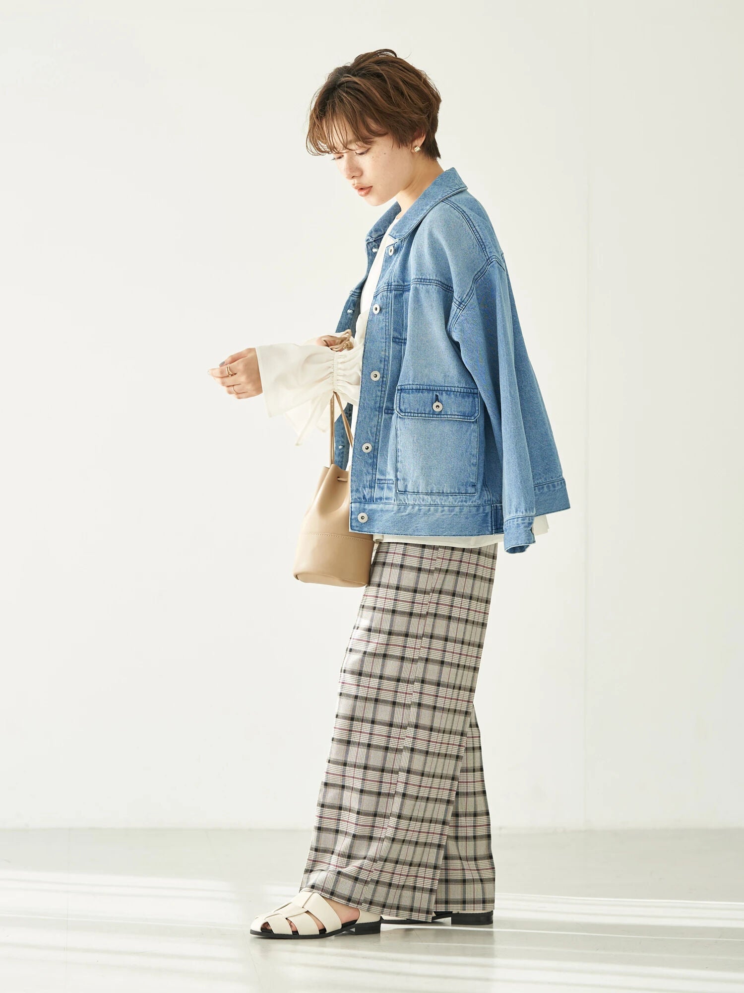 Keito Plaid Wide Pants