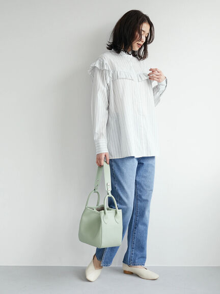 Aomori Stand Frilled Blouse