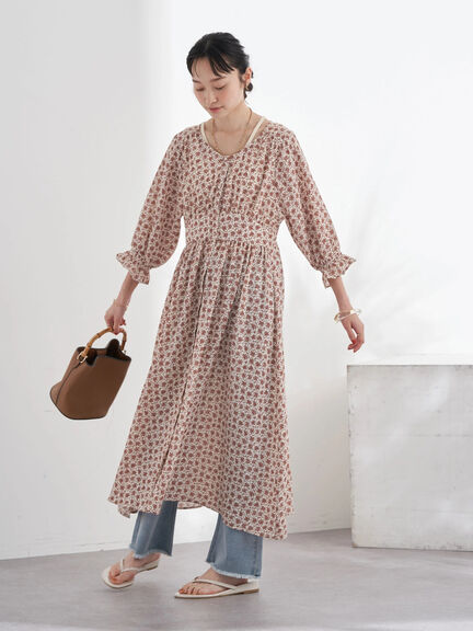 Kimono dress - Haori V-Neck Flower Dress