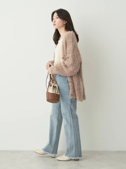 Gusset Loose Denim Pants