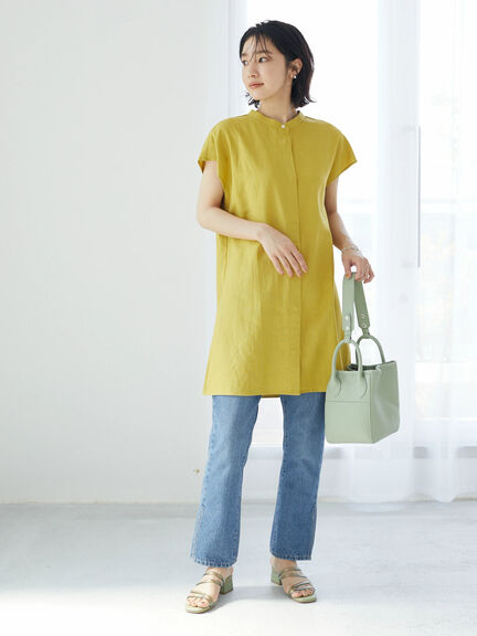 Hiyoku Linen Short Sleeve Tunic