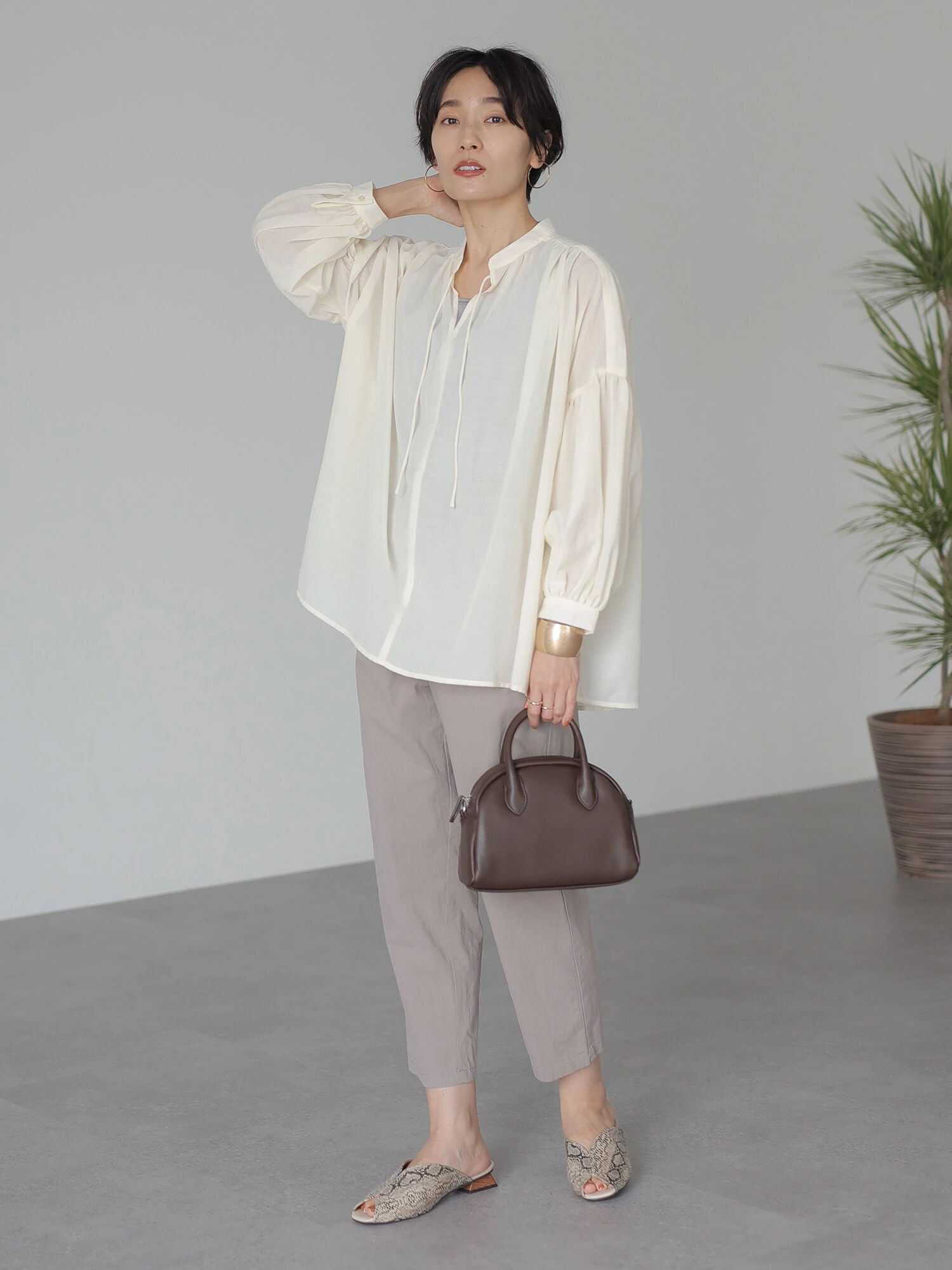 Chloe Gathered Sleeve Blouse