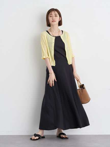 Mecca Linen Blend Flare Skirt