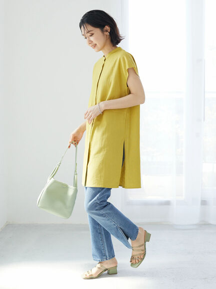 Hiyoku Linen Short Sleeve Tunic