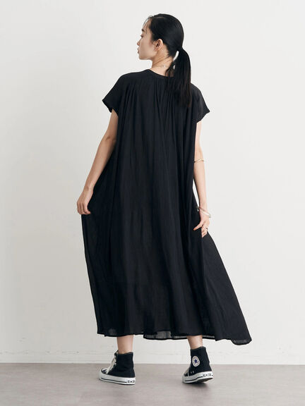 Casual Midi Dress Youka Gathered