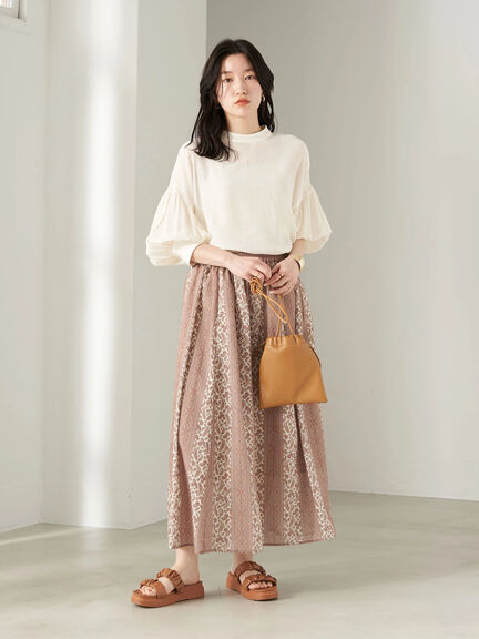 Rok flare Etna Pattern Gathered Skirt