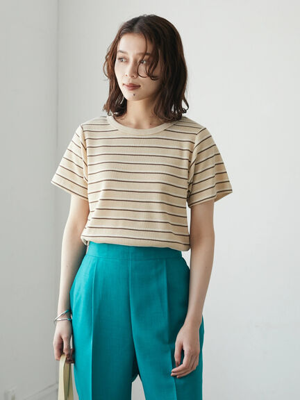 T-shirt garis garis Otaru Border T-Shirt