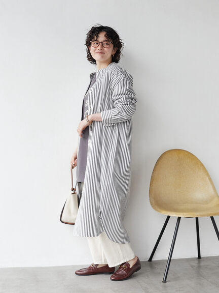 Sugi Band Collar Shirt Dress