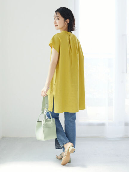 Hiyoku Linen Short Sleeve Tunic