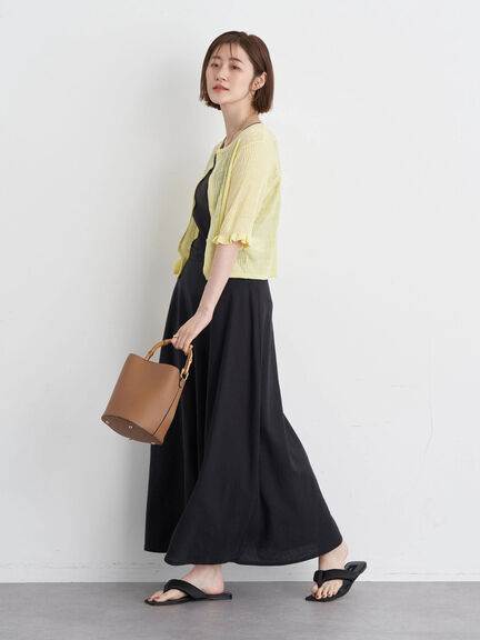 Mecca Linen Blend Flare Skirt