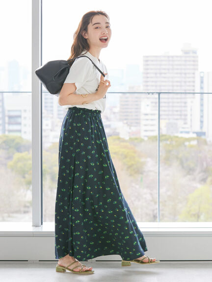 Hibiki Gathered Flare Skirt