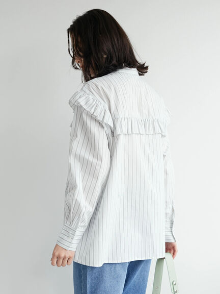 Aomori Stand Frilled Blouse