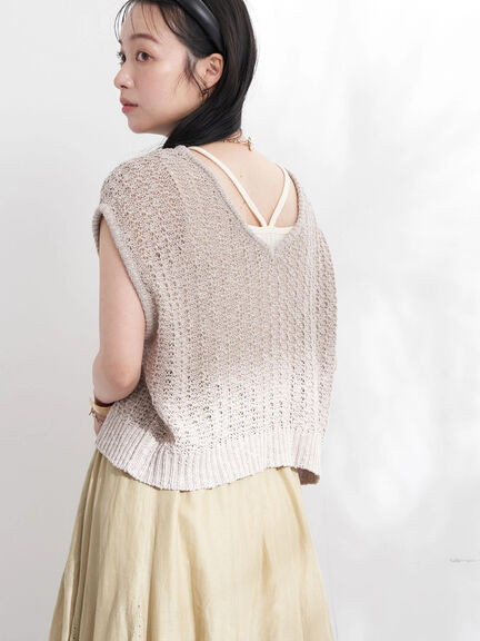 Rompi Rajut Wanita Slub Sleeveless Yarn Knit Vest