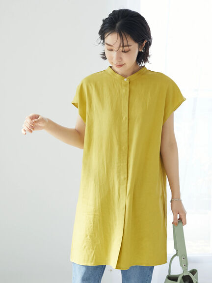 Hiyoku Linen Short Sleeve Tunic