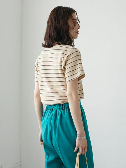 T-shirt garis garis Otaru Border T-Shirt