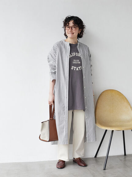 Sugi Band Collar Shirt Dress