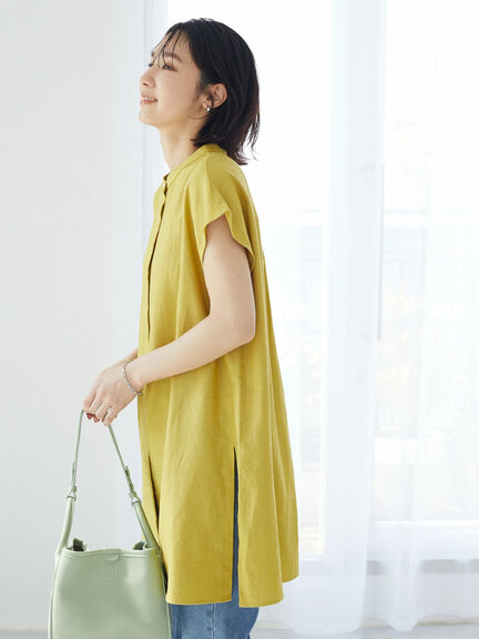 Hiyoku Linen Short Sleeve Tunic