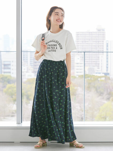 Hibiki Gathered Flare Skirt