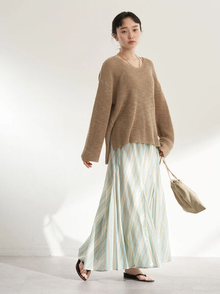 Leanore Slab V-neck Knit Pullover