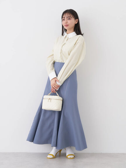 Kizuna Stitch Panel Flared Skirt