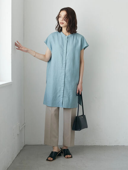 Hiyoku Linen Short Sleeve Tunic