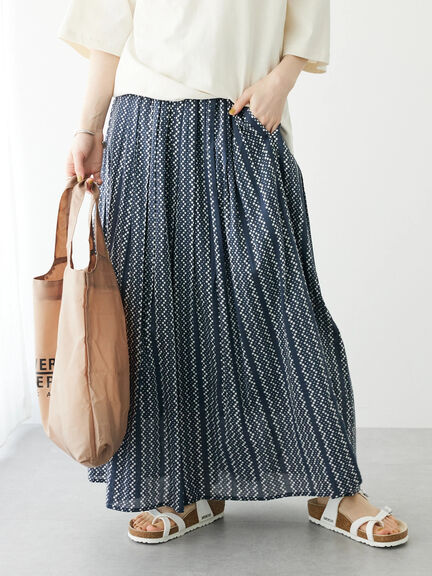 Rok Maxi Hanaten Indian Cotton Pattern Skirt Bobo Tokyo