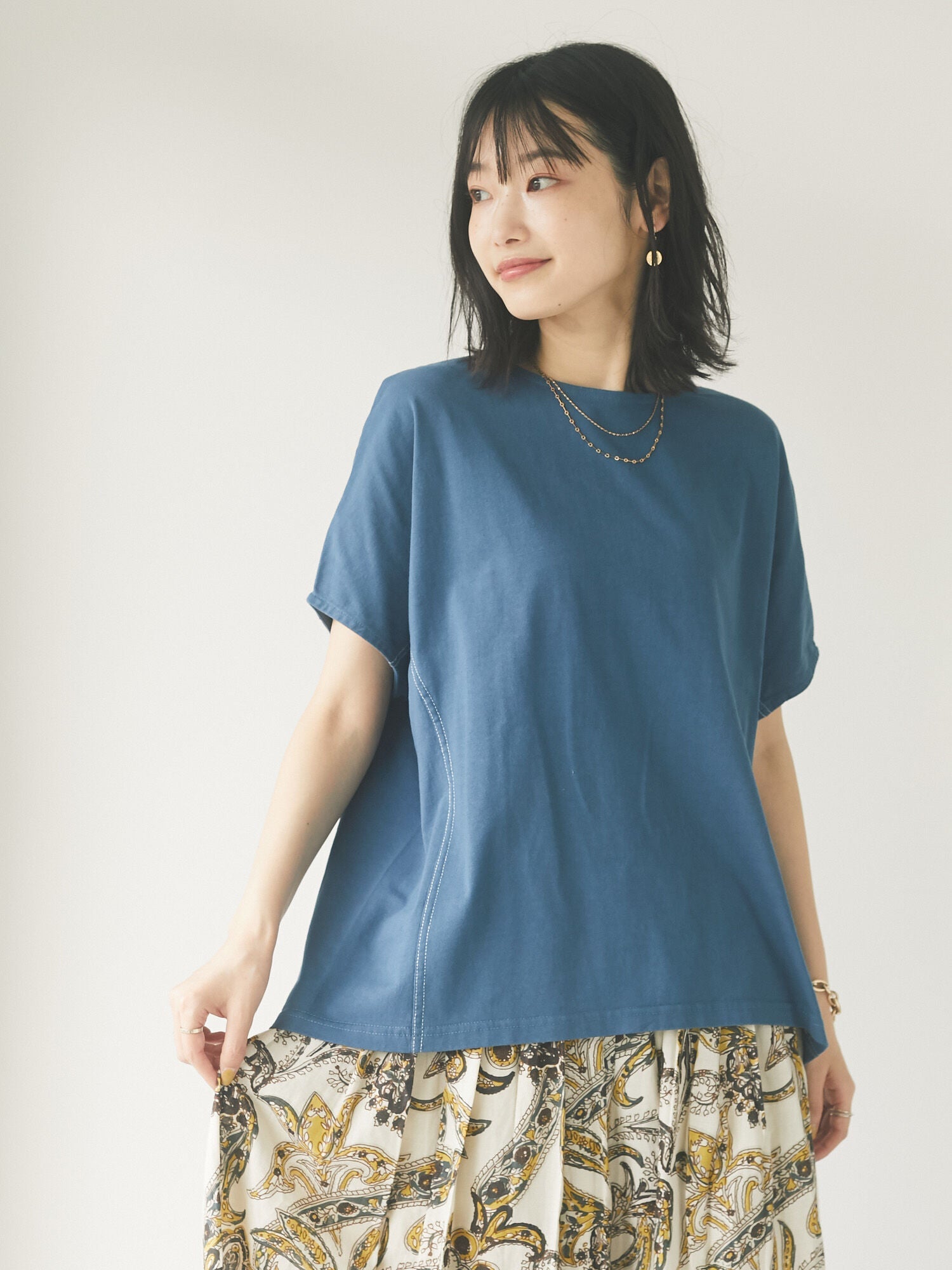 Rachel Color Stitch Dolman T-shirt