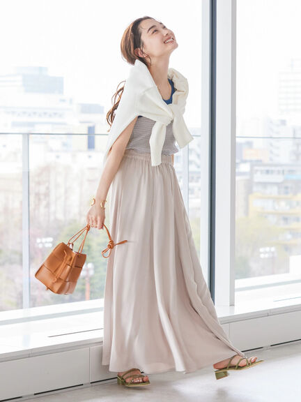 Hibiki Gathered Flare Skirt