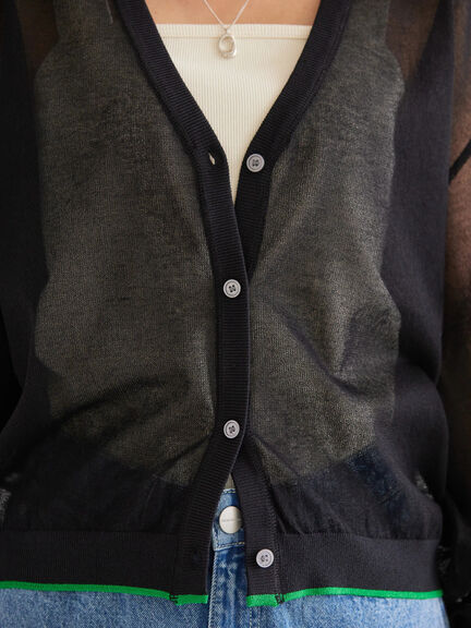 Yusa V-neck Sheer Cardigan