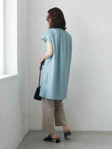 Hiyoku Linen Short Sleeve Tunic