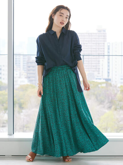 Hibiki Gathered Flare Skirt