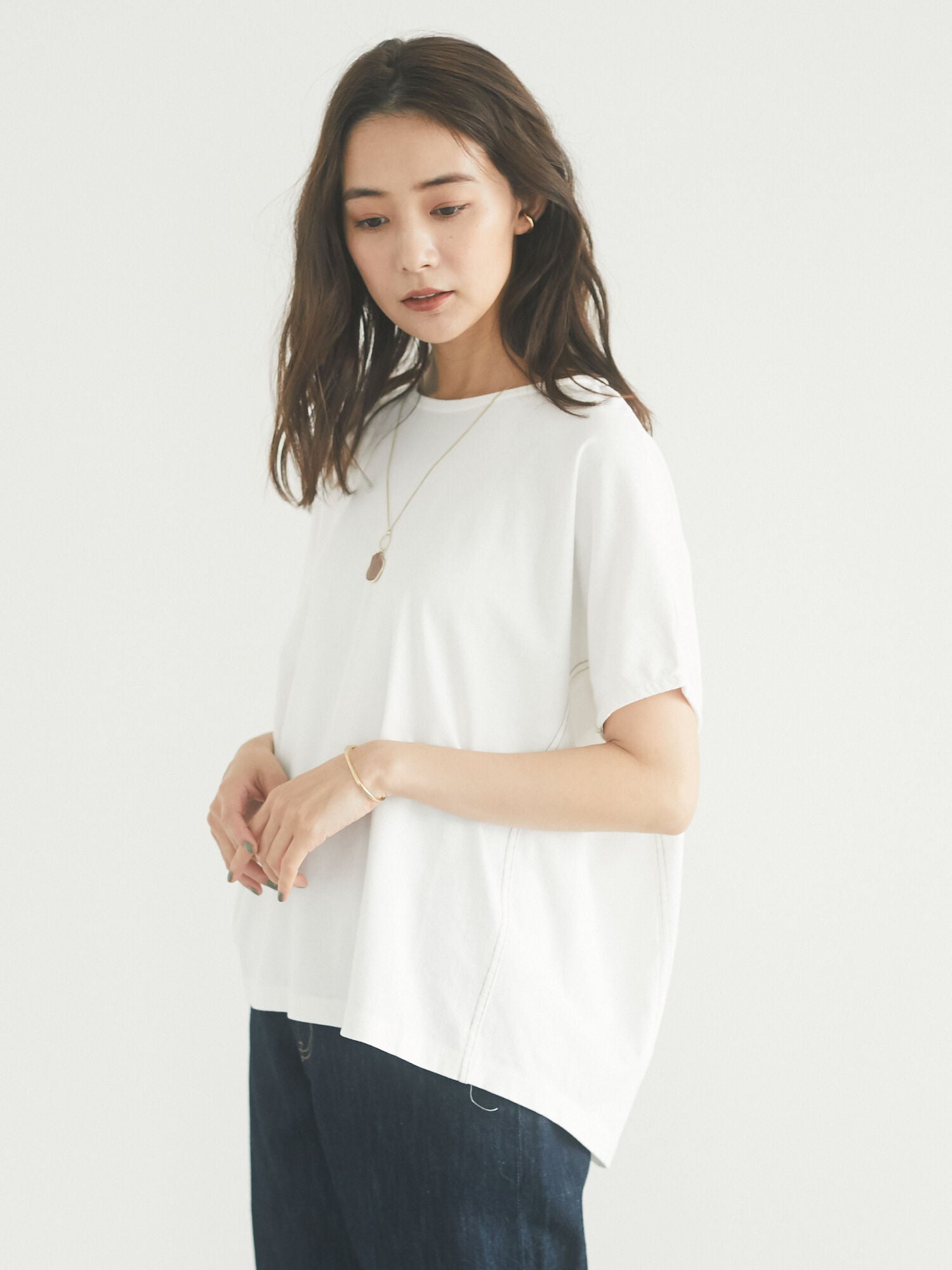 Rachel Color Stitch Dolman T-shirt