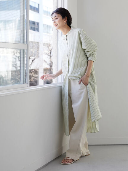 Sugi Band Collar Shirt Dress