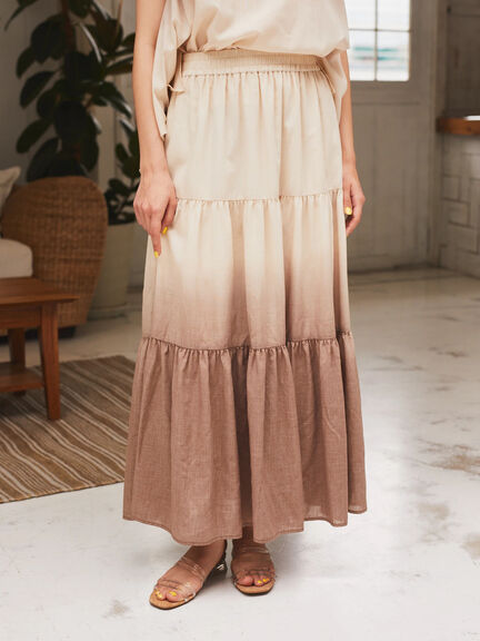 Rok flare Maro Dye Tiered Skirt