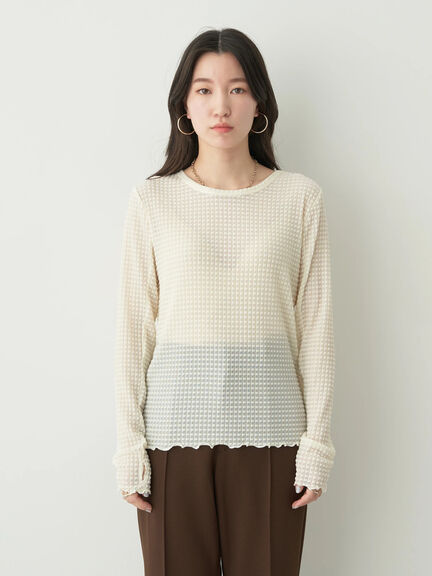 Avege Sheer Crew Neck Pullover